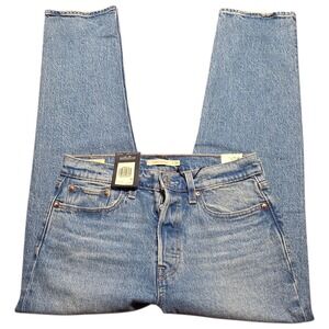 Levi's Premium Women Wedgie Straight Fit High Rise Button Fly Jeans Blue 29 X 28